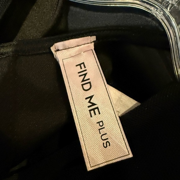 Find Me Plus Black Full Length Dress Mesh Puff Sleeve Size 3XL - Picture 4 of 4